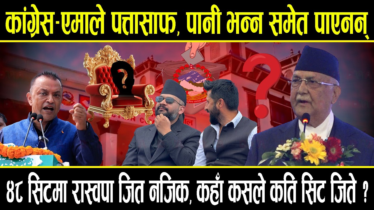 कांग्रेस–एमाले पत्तासाफ, पानी भन्न समेत पाएनन्, रास्वपा ४८ सिटमा जित नजिक पुग्दा, कसले कति सिट जिते?