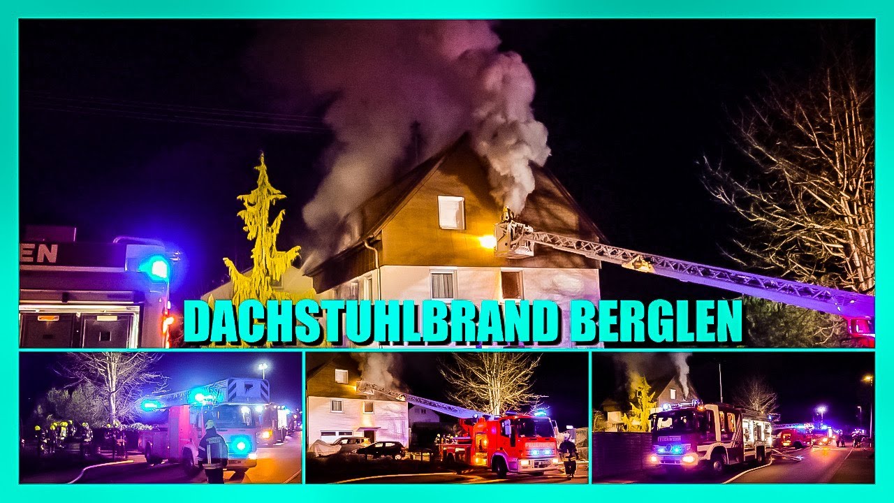 🚒 Erneuter Brandeinsatz für Feuerwehr Berglen [🔥 Dachstuhlbrand] + 🚒 Drehleiter Feuerwehr Winnenden