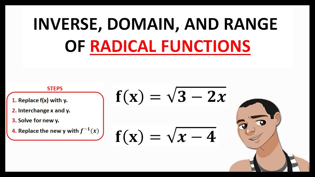 FINDING INVERSE, DOMAIN AND RANGE OF RADICAL FUNCTIONS || GENERAL MATHEMATICS
