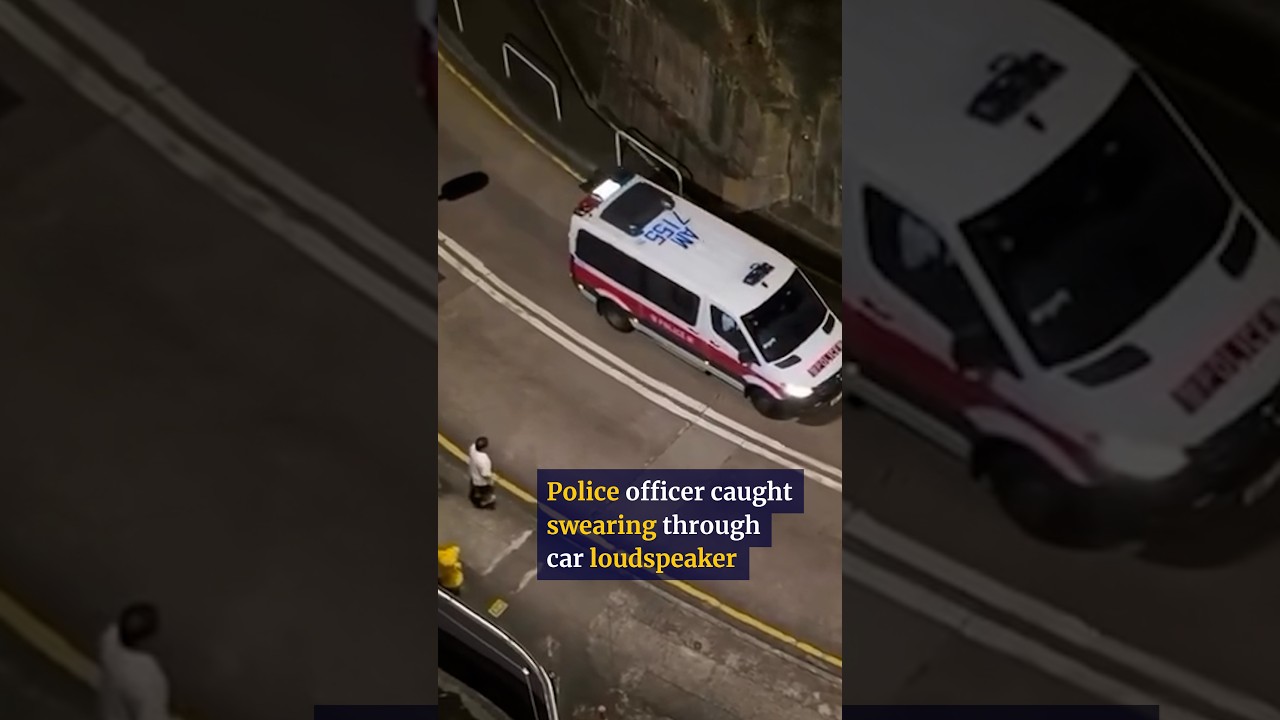 Police officer caught swearing through car loudspeaker