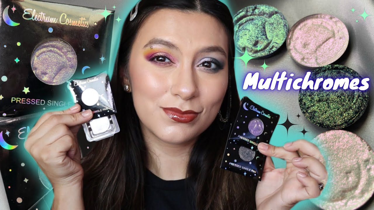 TRYING OUT ELECTRUM COSMETICS | 4 MULTICHROME SINGLES | 2 EYE LOOKS