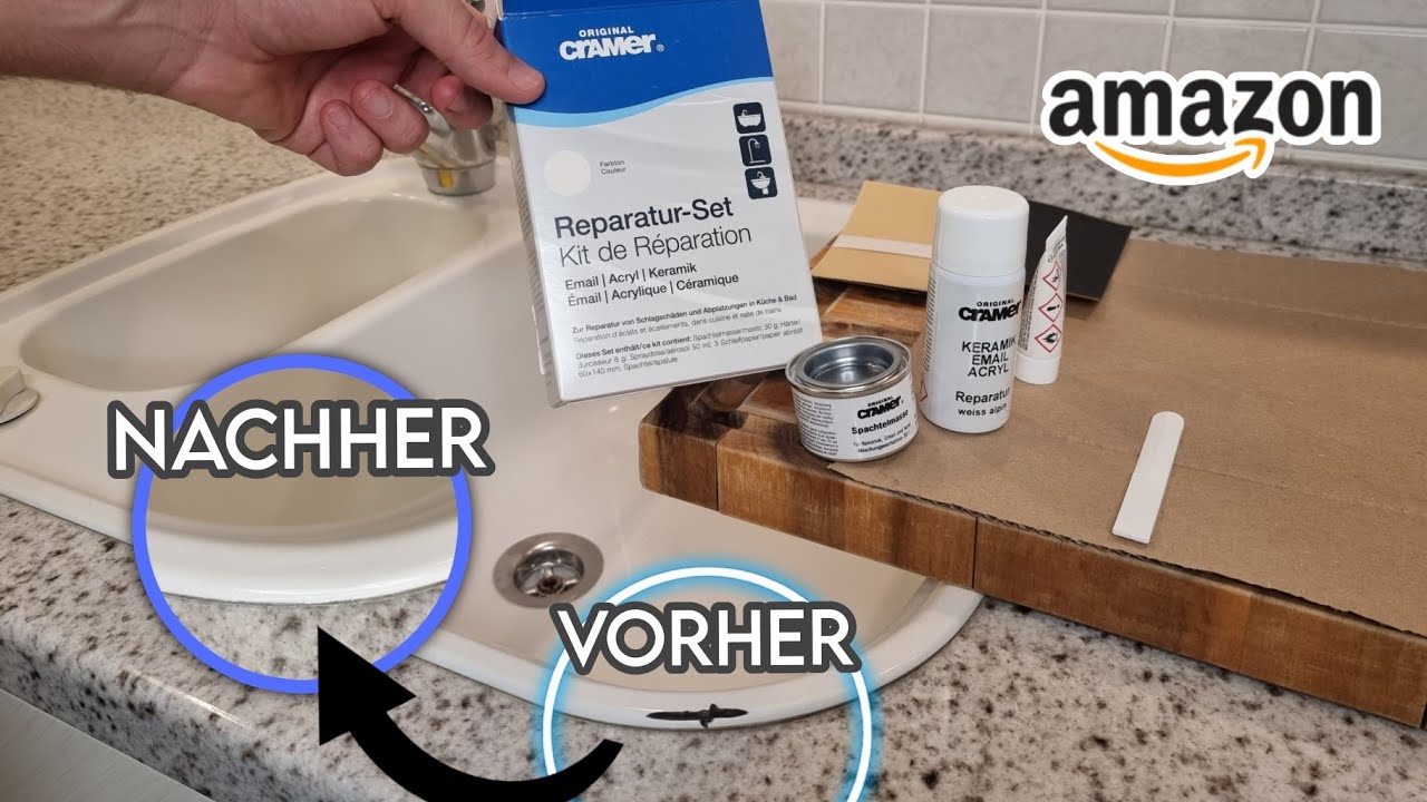 Lack abgeplatzt 😨 Risse und Dellen in Bad und Küche reparieren mit amazon Set