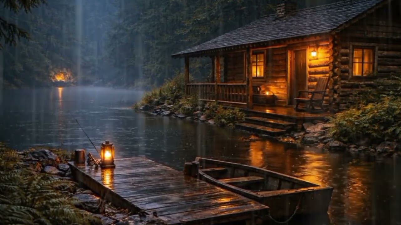 Chuva Aconchegante na Cabana para Relaxar e Dormir/ Cozy Rain at a Lakeside Cabin for Deep Sleep
