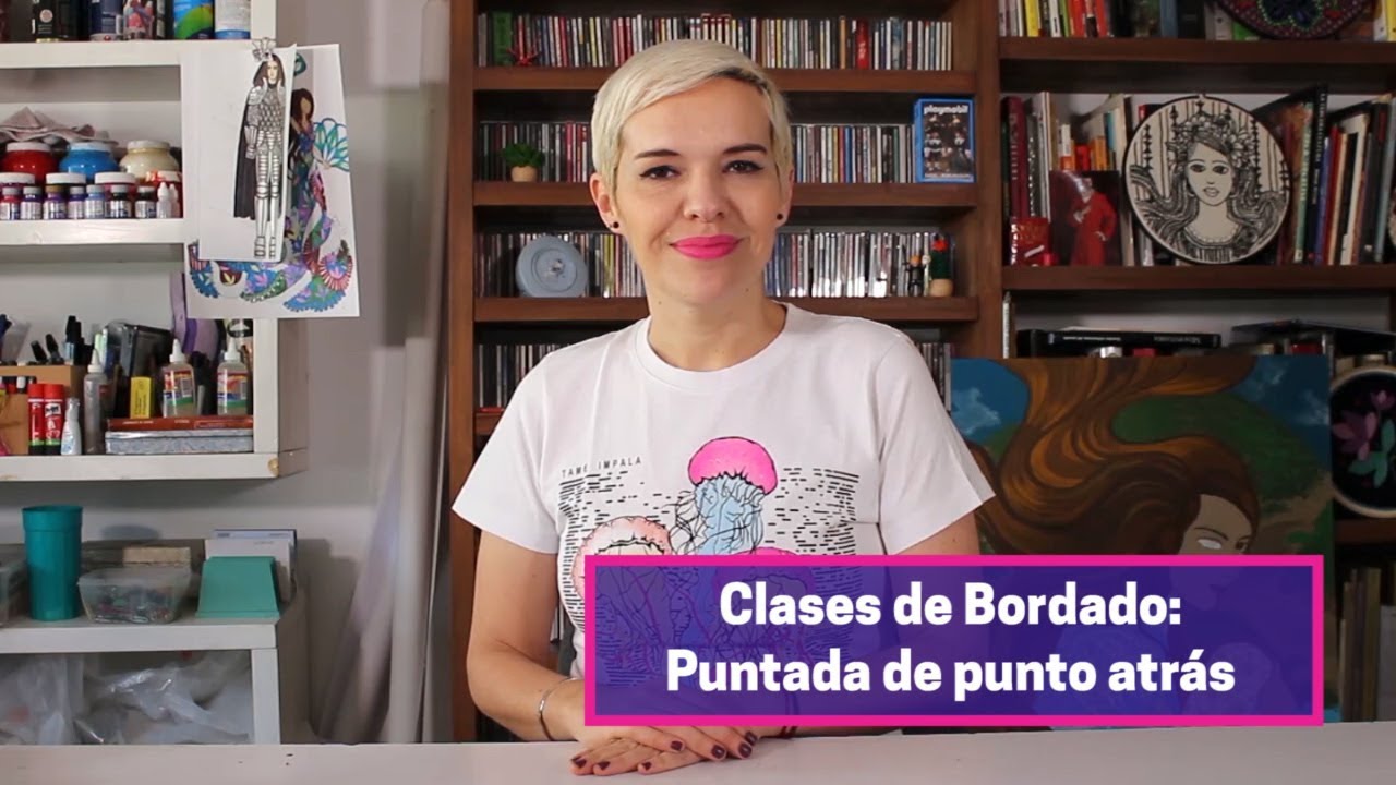 78 Clases de Bordado: Puntada de punto atrás