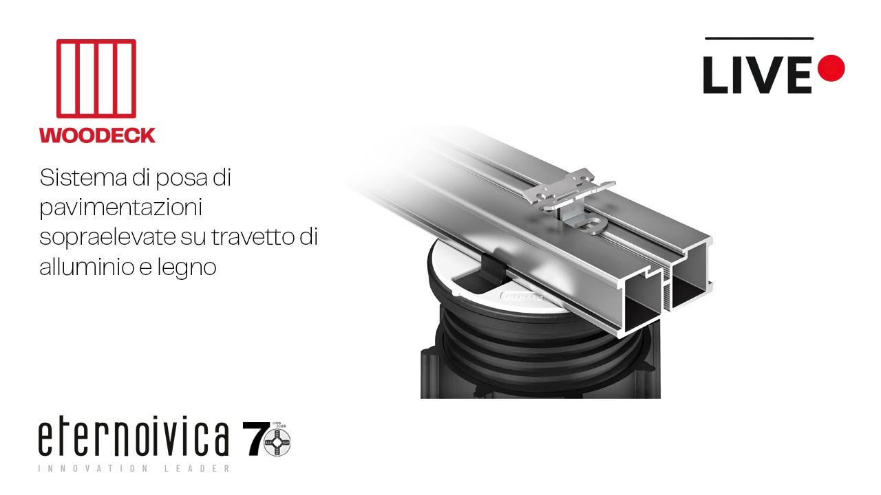 Sistema di posa di pavimentazioni sopraelevate su travetto di alluminio e legno