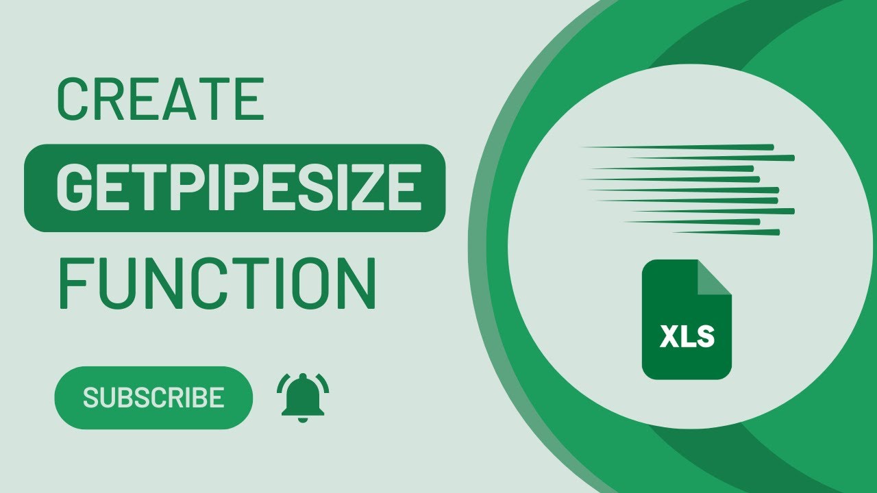 Create Excel Function to calculate pipe size using VBA