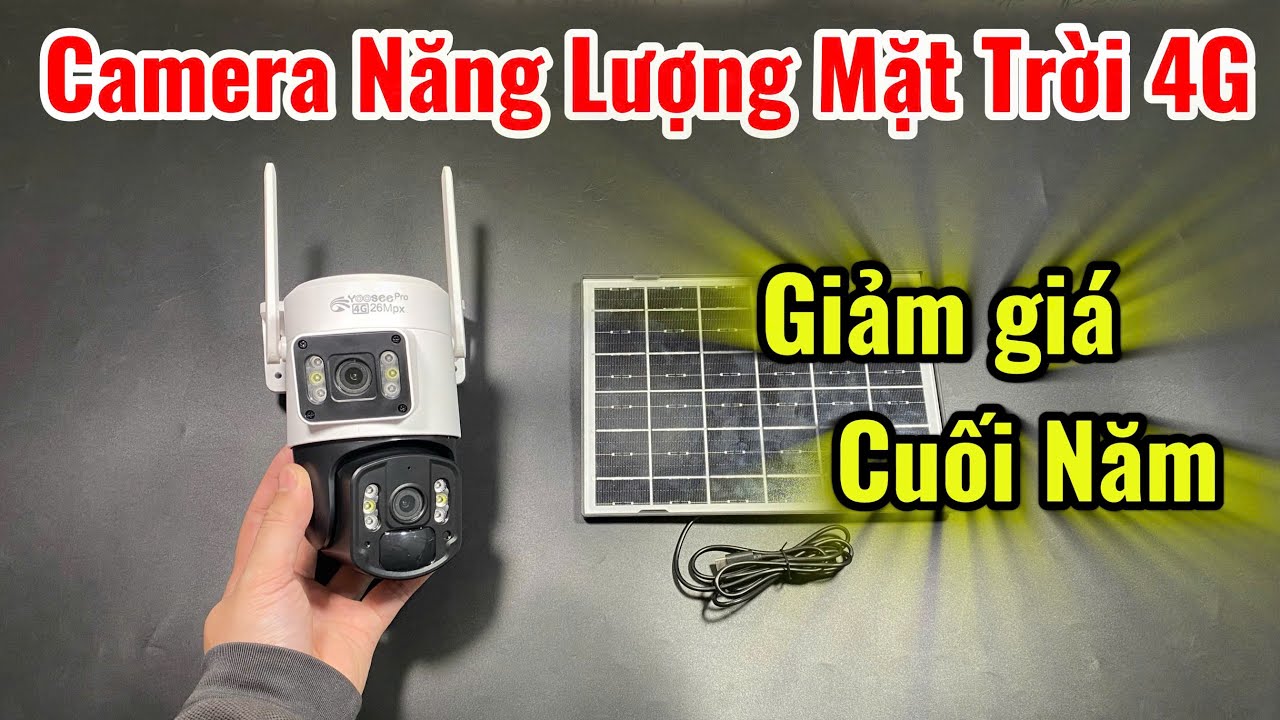 Camera 2 Mắt Yoosee Năng Lượng Mặt Trời 4G GIẢM #200K - Camera Chống Nước Xoay 360 ĐỘ Có Quay Đêm