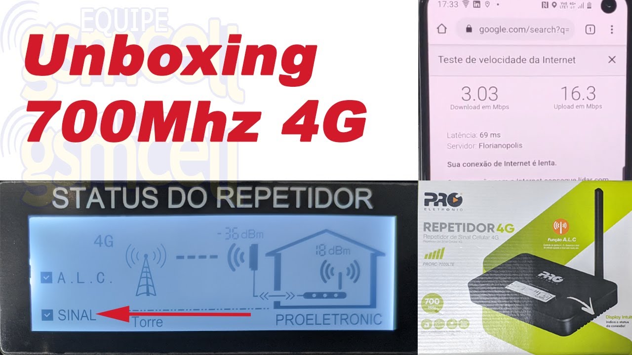 Teste Repetidor de Sinal 4G 700mhz ProEletronic