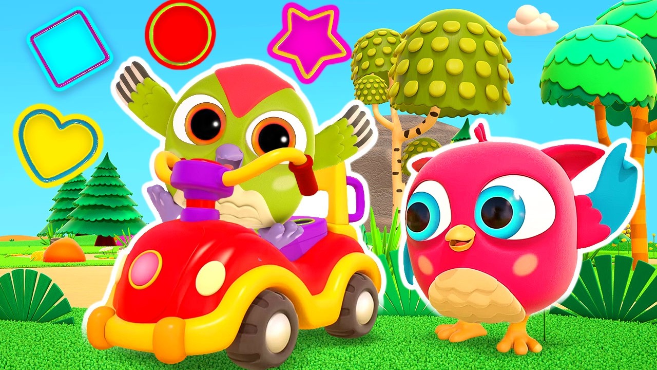 Vamos brincar com carrinhos e passarinhos Hophop, a coruja, e Peckpeck, o pica-pau!