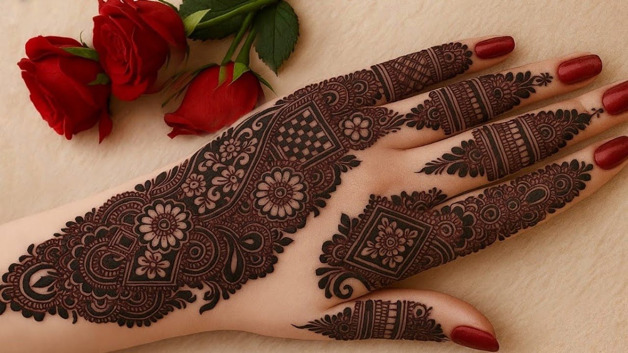 Beautiful Pakistani mehndi design||  front hand mehndi design 🌿✨🍀