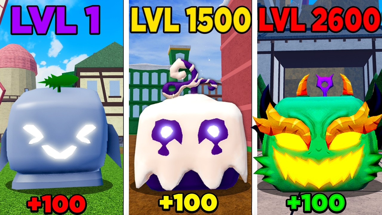 UPEI DO 1 AO 2600 NO BLOX FRUITS E A CADA 100 LEVEL A FRUTA EVOLUI!