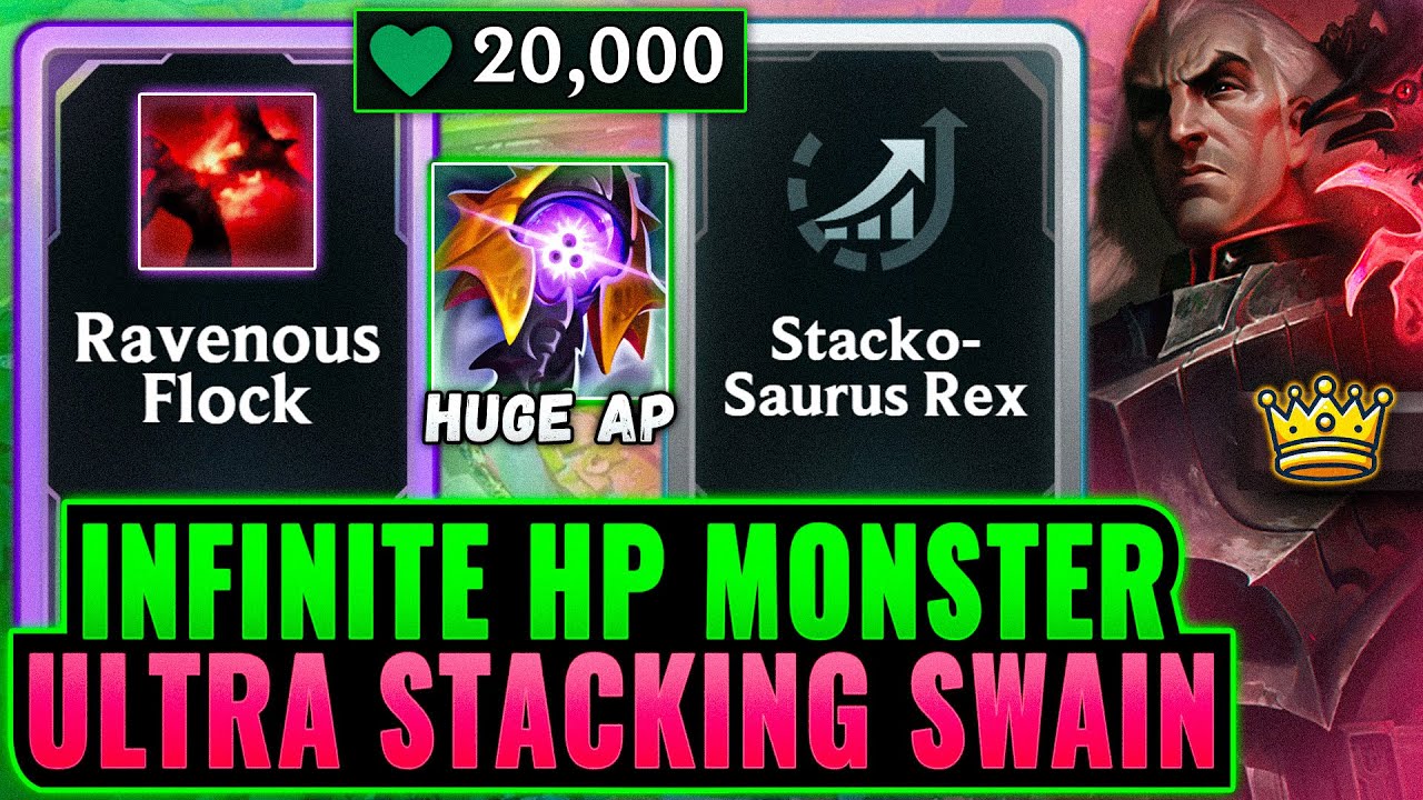 Stacking Infinite HP with Stackosaurus Rex: Unkillable 20K HP Swain | League Arena Gameplay