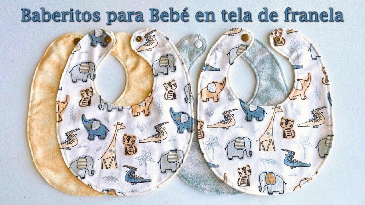 Babero para bebé en tela de franela ( algodón), telas suavecitas / Flannel Baby Bib