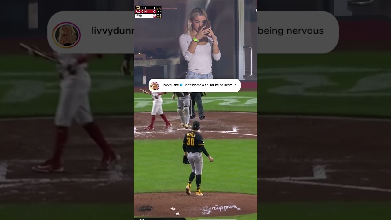 Livvy Dunne was locked in on Paul Skenes and his pitching 😅
