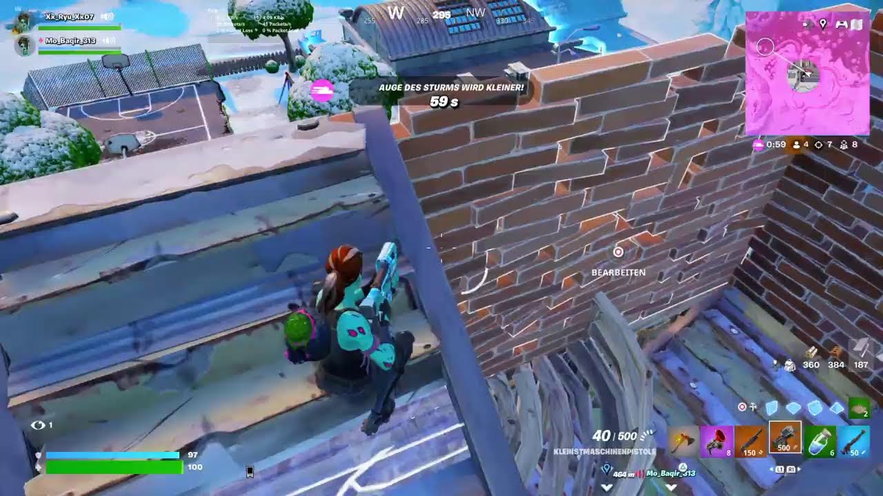 Fortnite mit  Säckchen und Aubergine Kastrieten Bruder