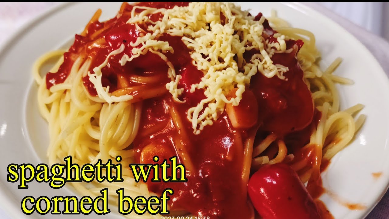 Spaghetti with corned beef