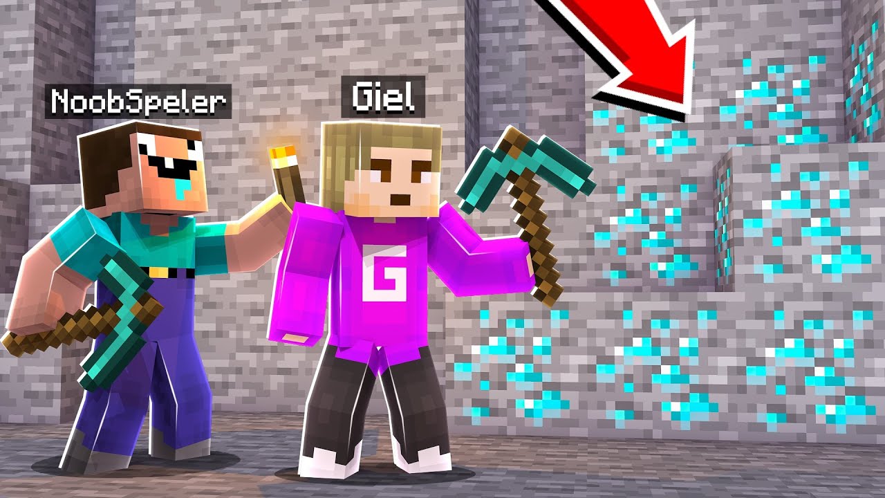 DIAMOND ZOEKEN Met NOOB SPELER In Minecraft! (Survival)
