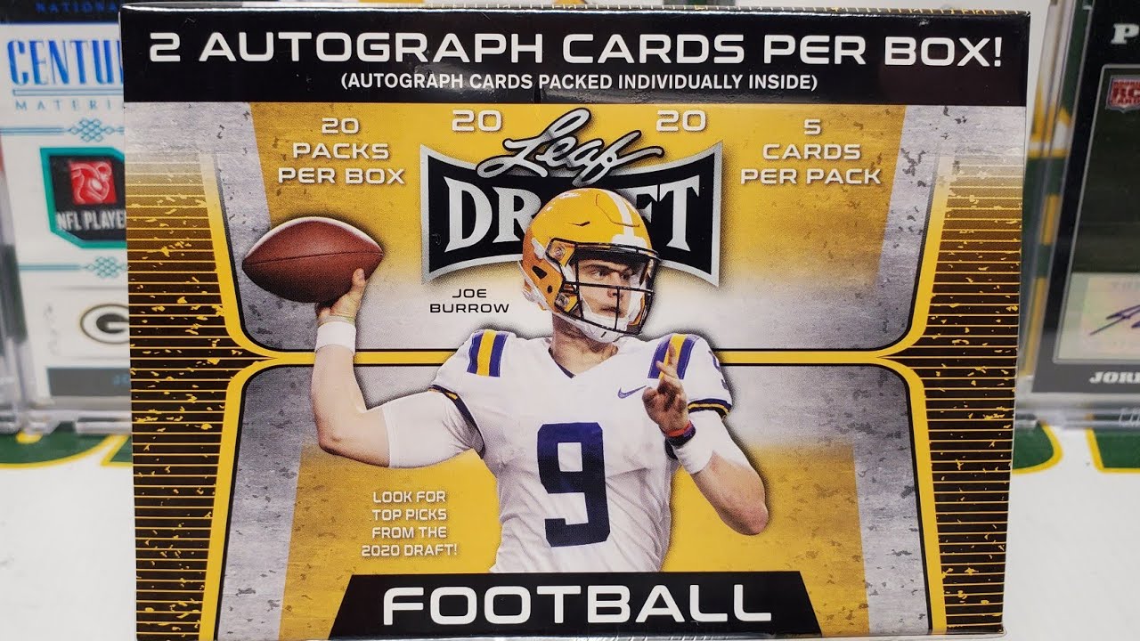 2020 Leaf Draft Football Retail Blaster Box Opening. 2 Autos