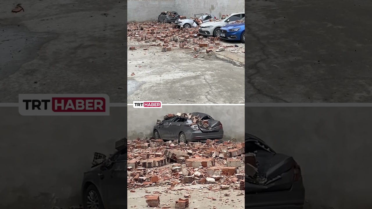 Eskişehir'de fırtına metruk bir binanın duvarını yıktı