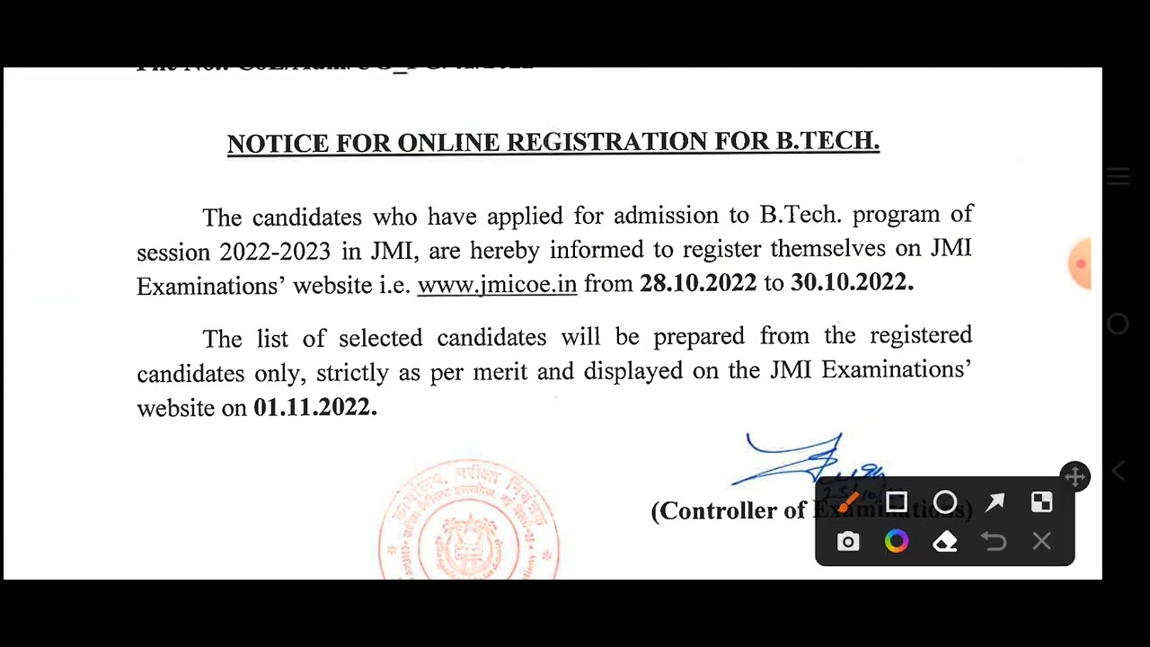 Jamia Millia Islamia Spot Admission For B-Tech Programmes Update 2022