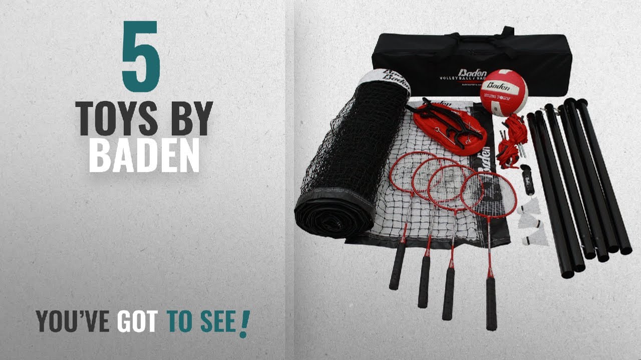 Top 10 Baden Toys [2018]: Baden Champions Series Outdoor Combo Badminton/Volleyball Set