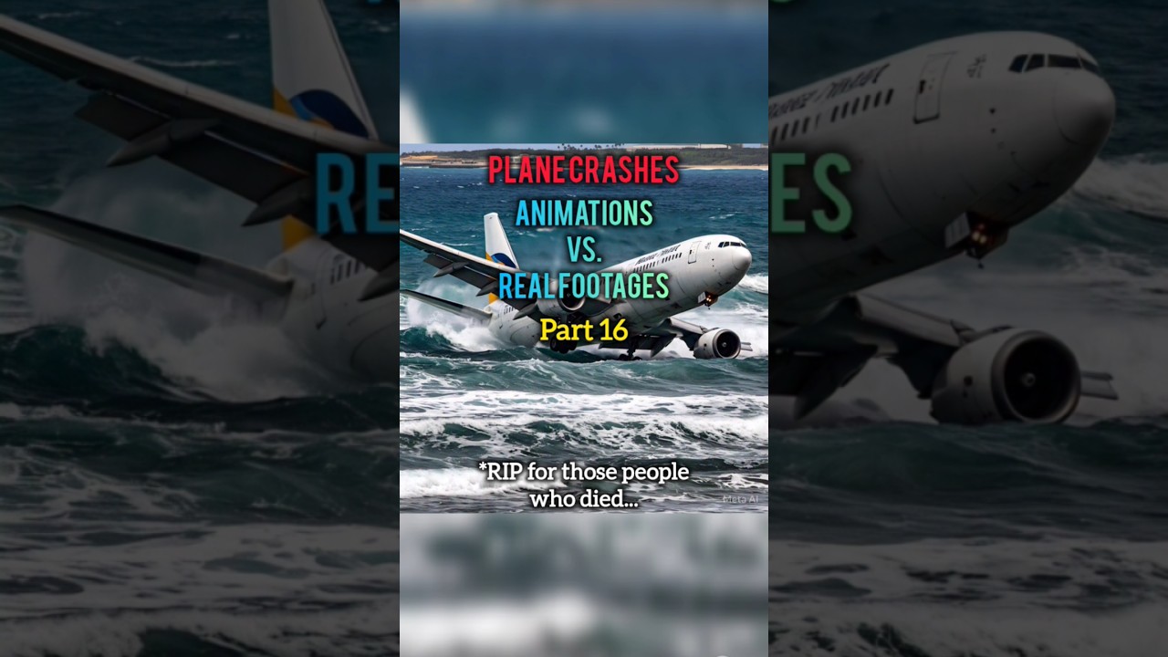 Plane Crashes Animations Vs Real Footages (Part 16) || #shorts  #planecrash #aviation