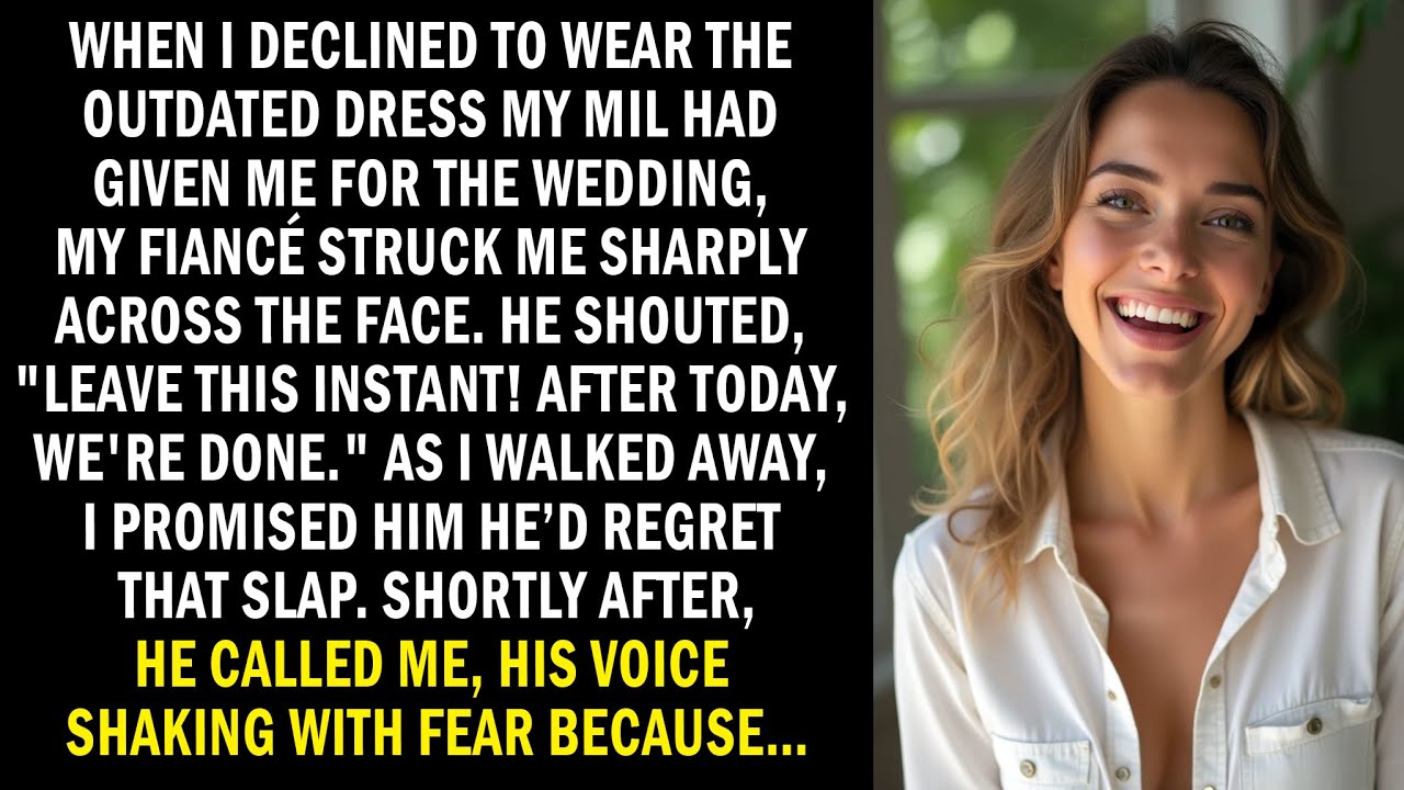 When I declined to wear my future mother-in-law's dress, my fiancé slapped me hard.
