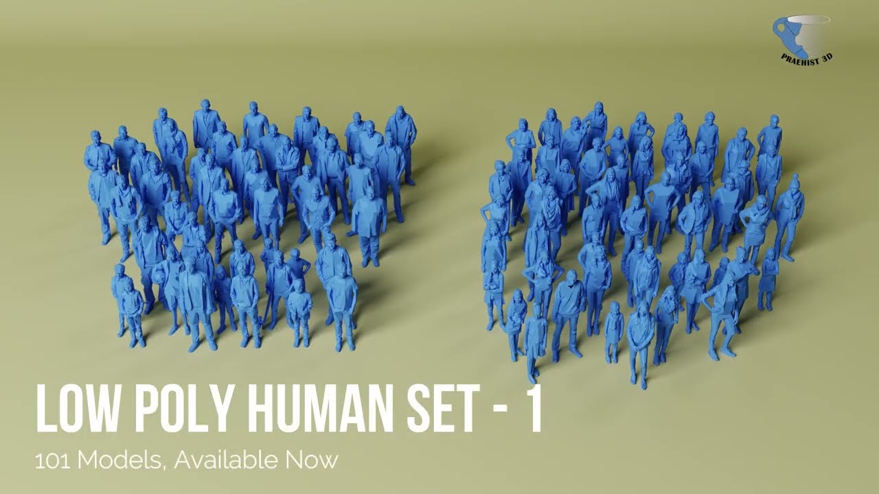 🔶 Low Poly Megaset A (2025) &ndash; 101 Stylized 3D Scanned People 🔶