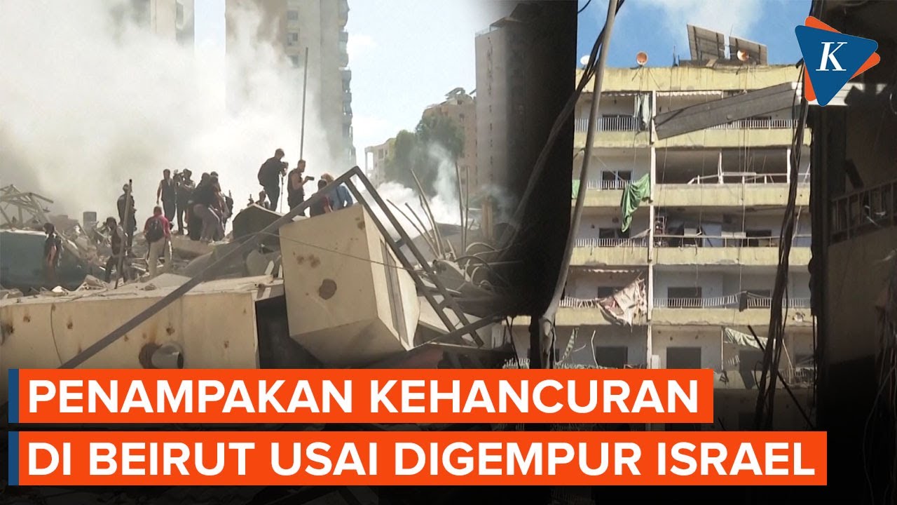 Penampakan Beirut yang Porak-poranda Usai Serangan Udara Israel