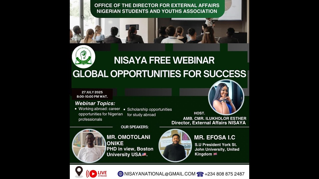 GLOBAL OPPORTUNITIES FOR SUCCESS WEBINAR | Live, Work, Study and Grow Abroad