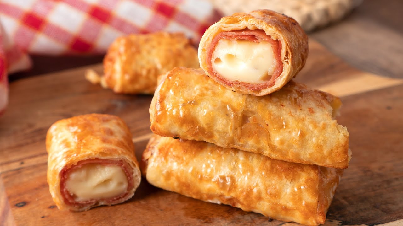 Rollitos de Jamón Serrano y Queso al Horno | ¡Listos en minutos!