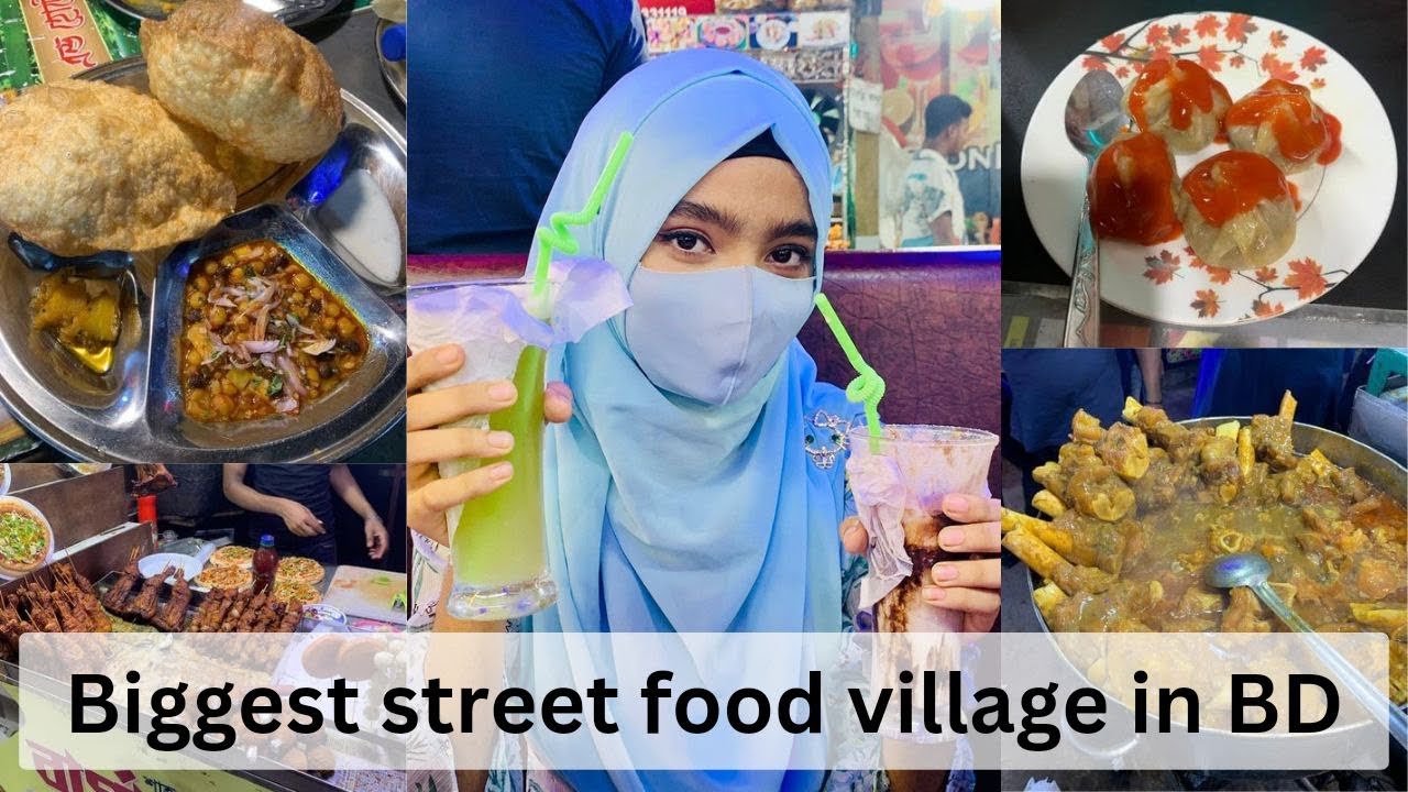 বাংলাদেশের সবচেয়ে বড় স্ট্রিট ফুড ভিলেজ । Polli biddut street food village | Food blogger | Savar