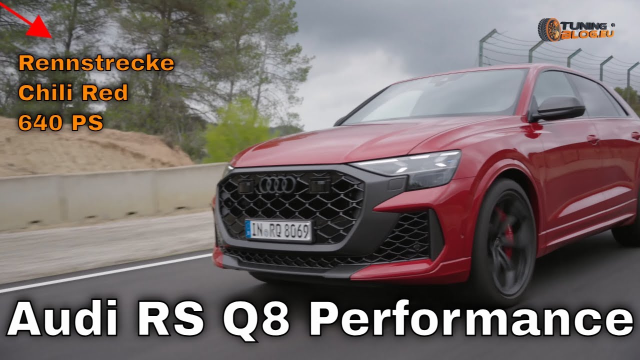 Audi RS Q8 Performance 2025: 640 PS SUV-Monster in Chilirot auf der Rennstrecke