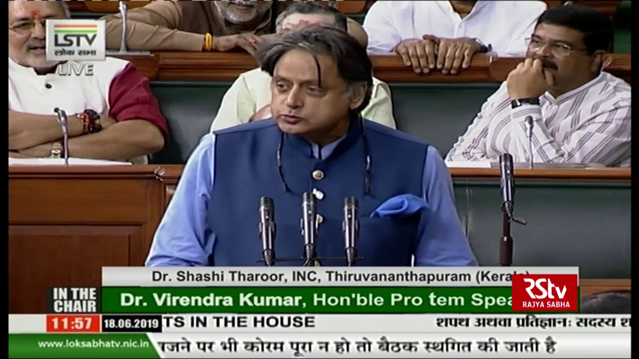 Shashi Tharoor takes oath as Lok Sabha MP
