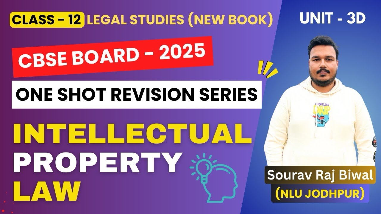 Intellectual Property Law | Unit 3D | Class 12 Legal Studies ONE SHOT REVISION for CBSE BOARDS 2025