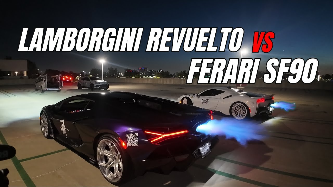 Ferrari SF90 SHOOTING FLAMES VS Lamborghini Revuelto NIGHTMARE