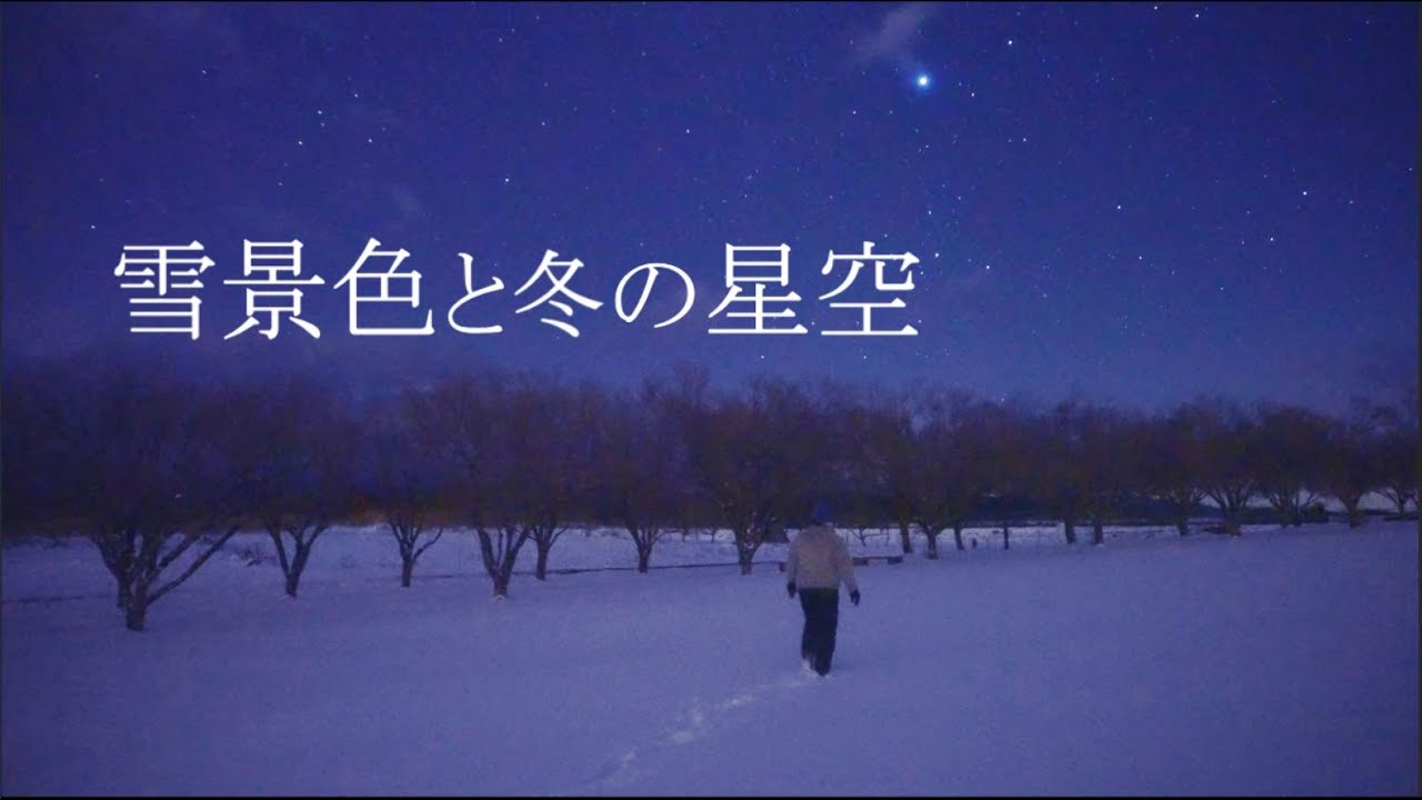 雪景色と冬の星空（SONYα7SⅢリアルタイム星空動画）