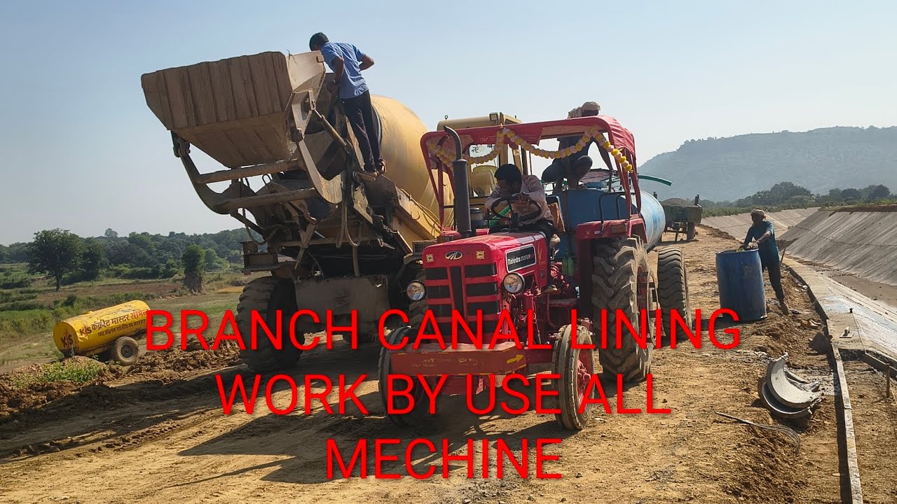 Branch Canal Lining work by use all mechine 