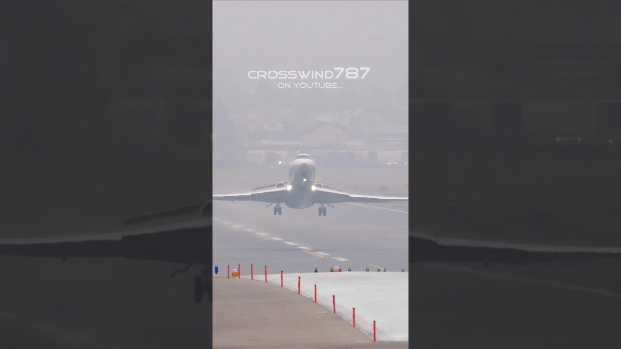 Foggy Takeoff Runway 28 WEF 2026 Zurich Airport 23.01.2026 