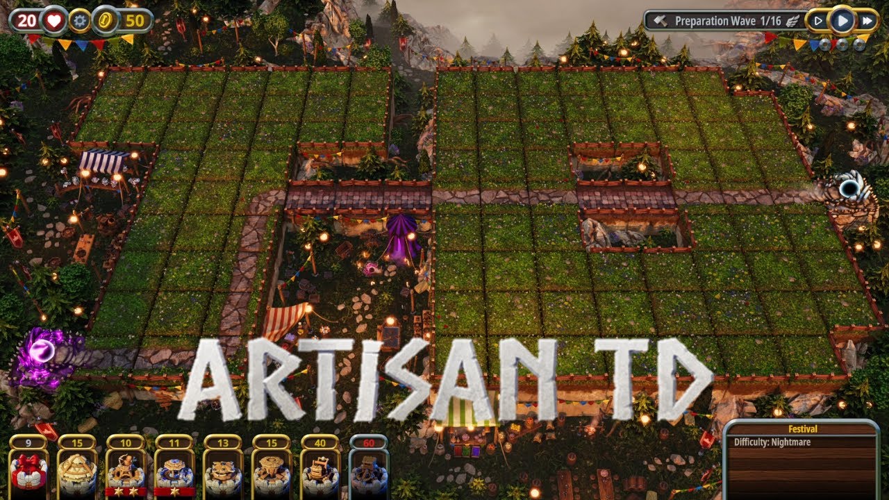 Artisan TD - Festival (Nightmare Difficulty with 3 Stars)