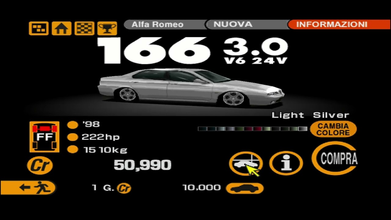 statistiche delle alfa romeo su gran turismo 2