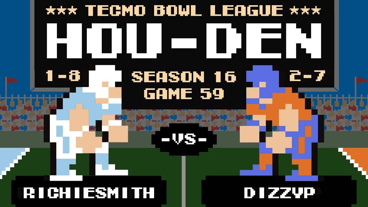 RICHIESMITH (1-8) vs DIZZYP (2-7) | Tecmo Bowl XVI - Game 59