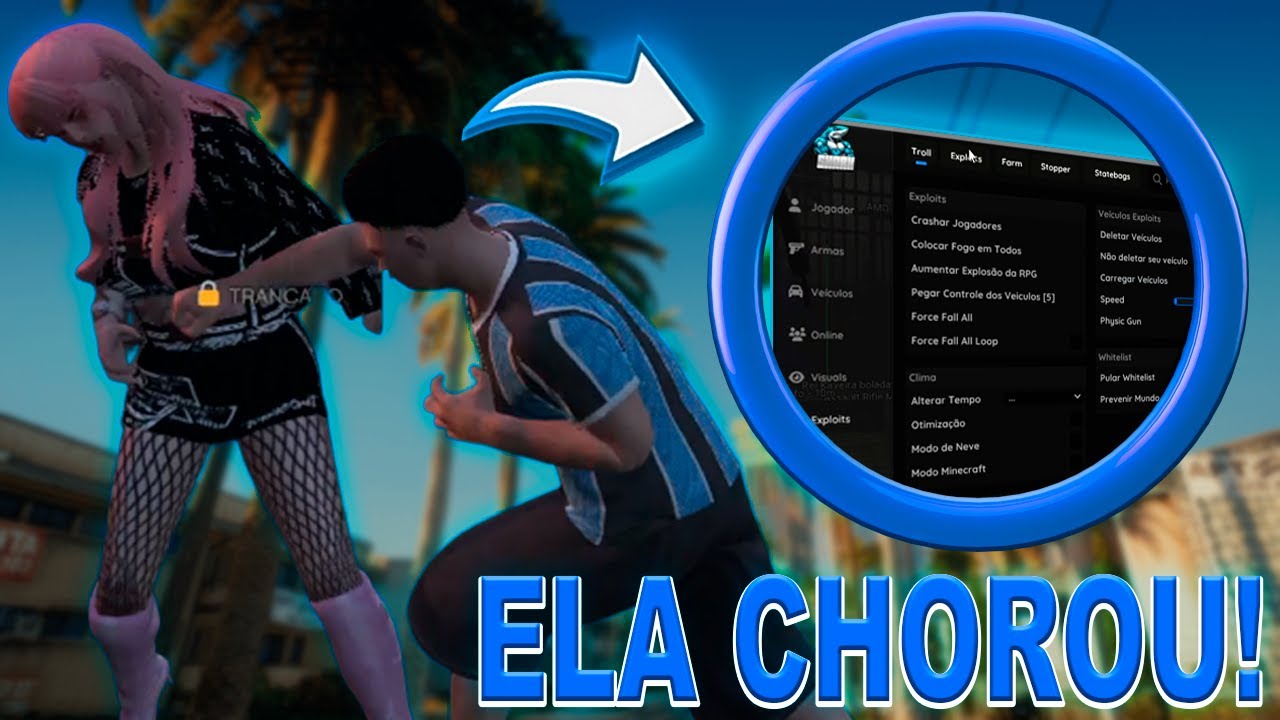 TROLEI A LIVE DA MENINA USANDO HACK 🤣🤣🤣 ( FIVEM, GTA RP SHARK MENU 2025)