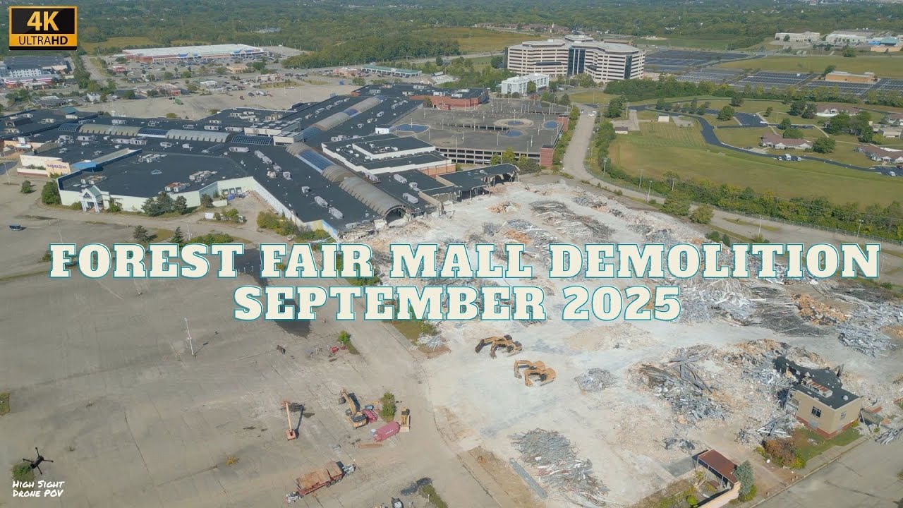 4K Drone Footage - Forest Fair Mall Demolition - September 2025