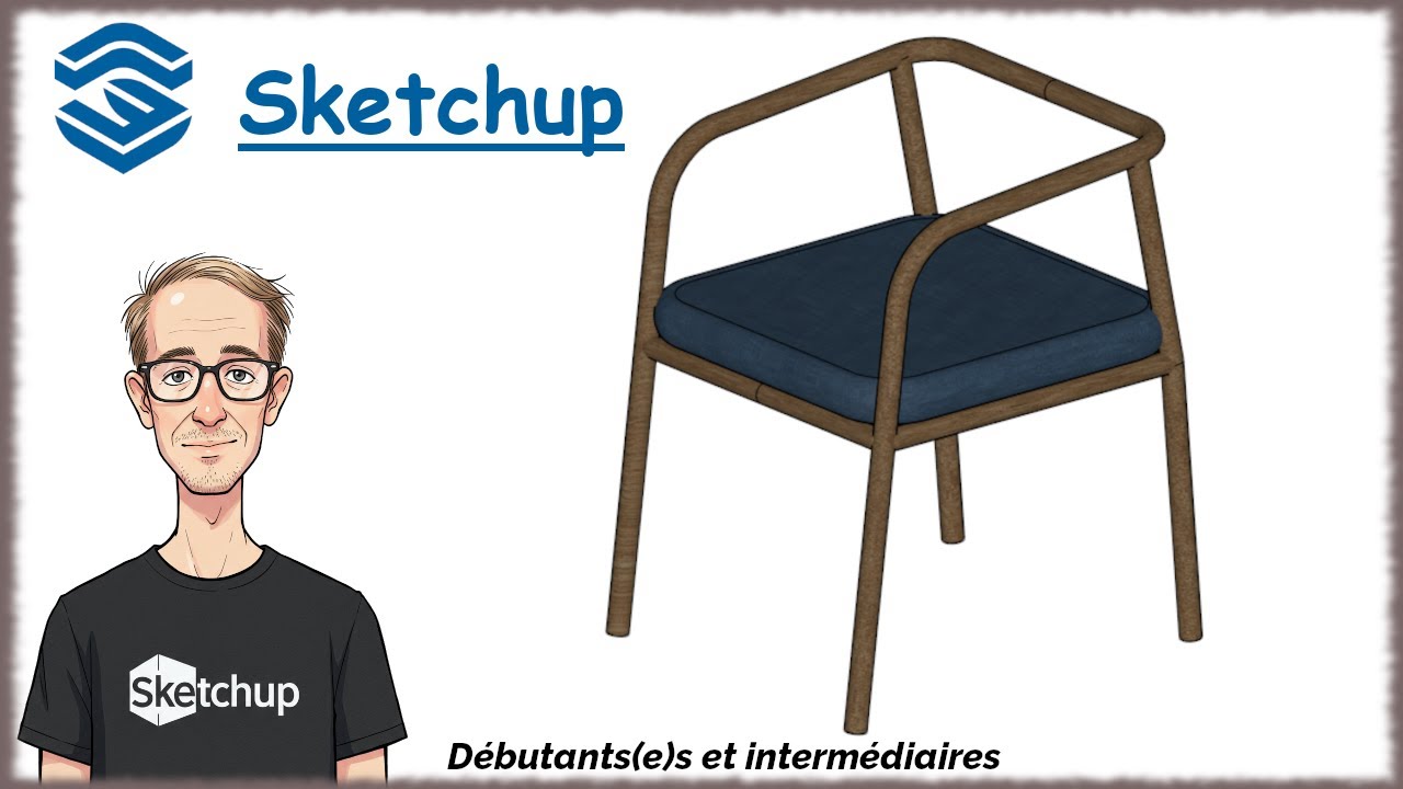 Sketchup Tuto Français - Création chaise - Outil Suivez-Moi