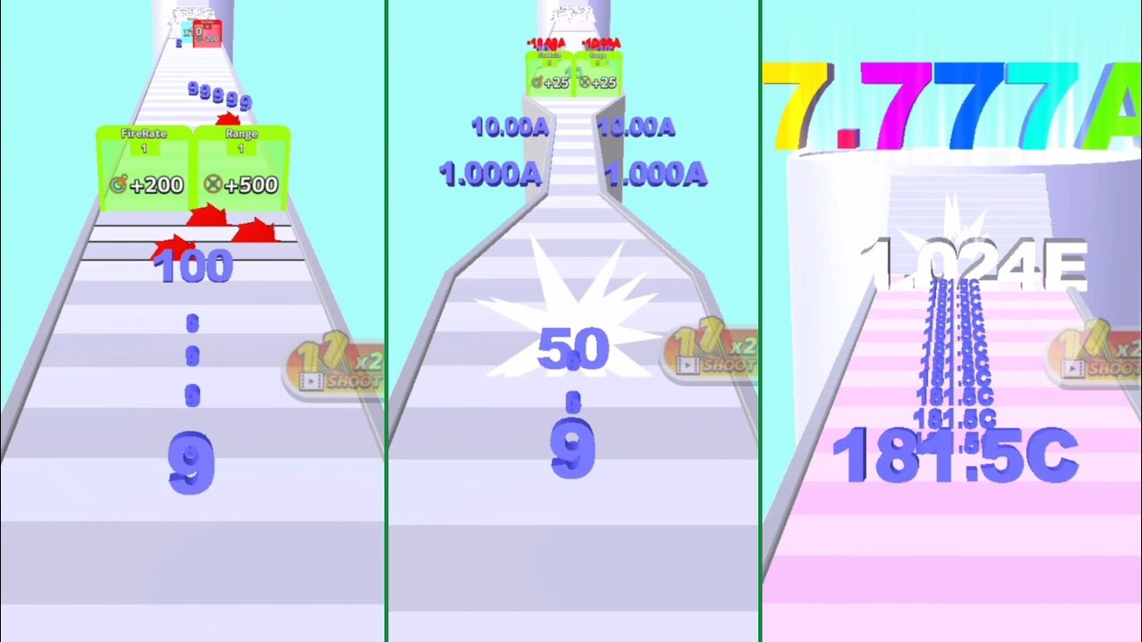 Number Merge Run : Shooting - Gameplay Walkthrough (Android/iOS)