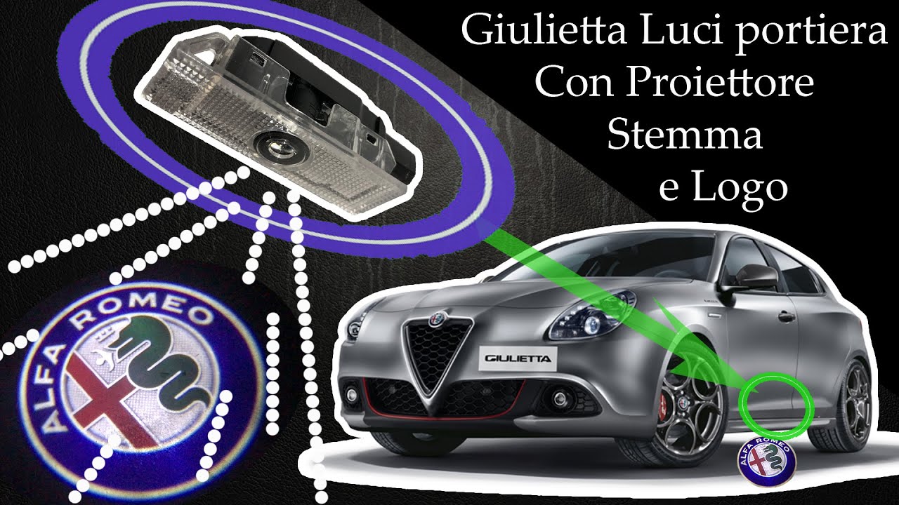 Luci portiera Giulietta Alfa Romeo con Vari Loghi - Comparativa dal vivo