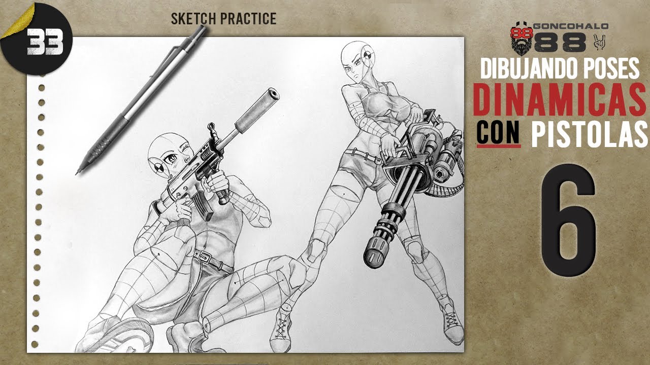 Dibujando poses dinámicas con pistolas Vol.6 by [G88]