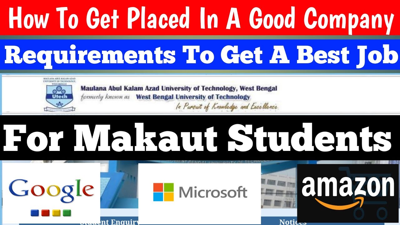Job Opportunities For Makaut Students | How To Get A Good Job | makaut university | makaut