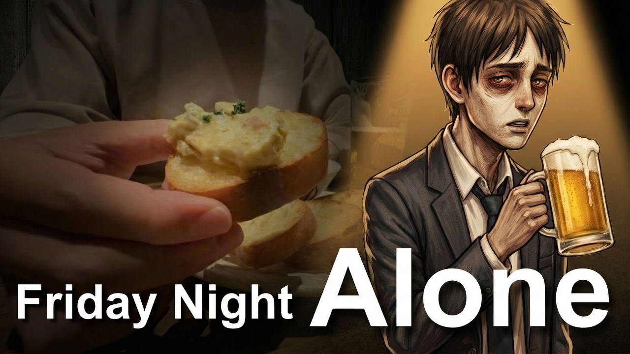 Japanese Salaryman's Lonely Friday Night. Spending My Last Cash Before Payday.